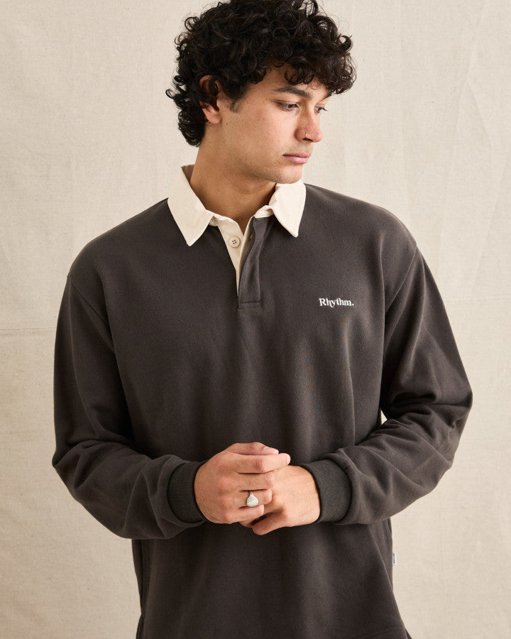 Polera Hombre Koa Vintage Rugby LS Polo - Olive