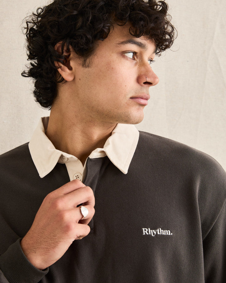Polera Hombre Koa Vintage Rugby LS Polo - Olive