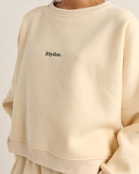 Polerón Mujer Logo Crew Neck Fleece - Oatmeal