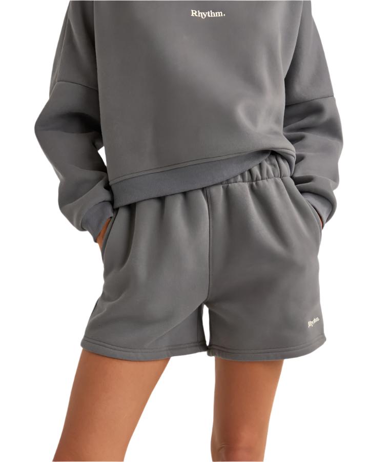 Short Mujer Logo Fleece - Charcoal