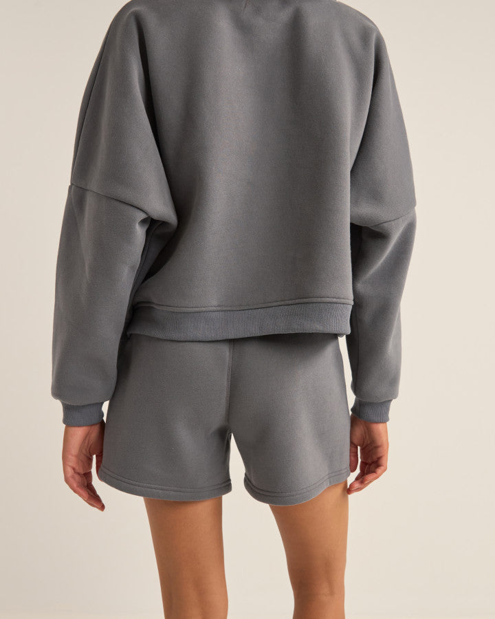 Short Mujer Logo Fleece - Charcoal