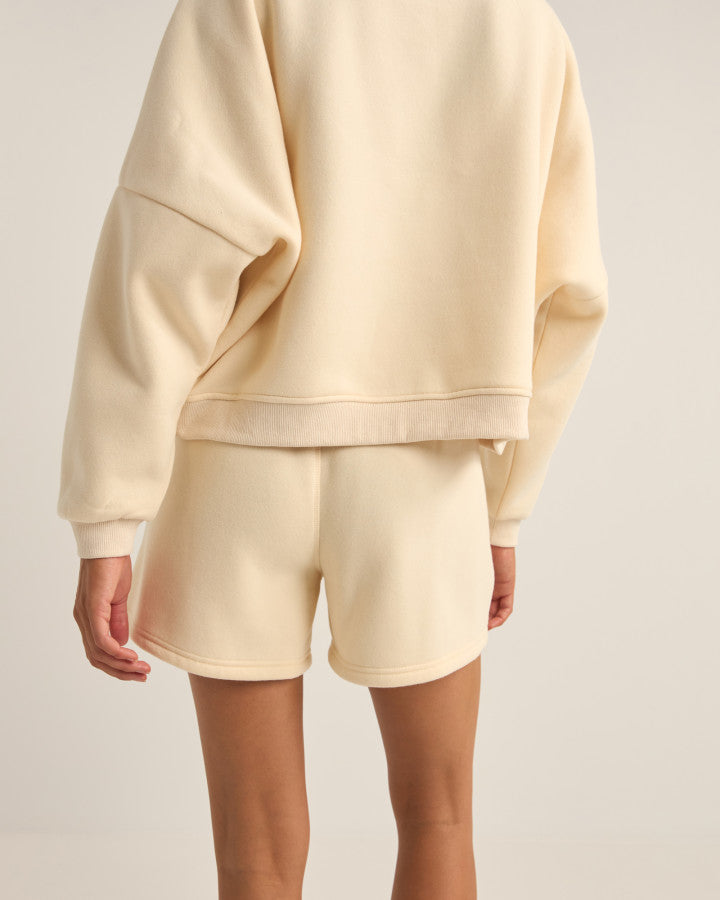 Short Mujer Logo Fleece - Oatmeal