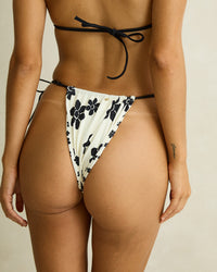 Bikini Bottom Loulou Floral Reversible Tie Side - Cream