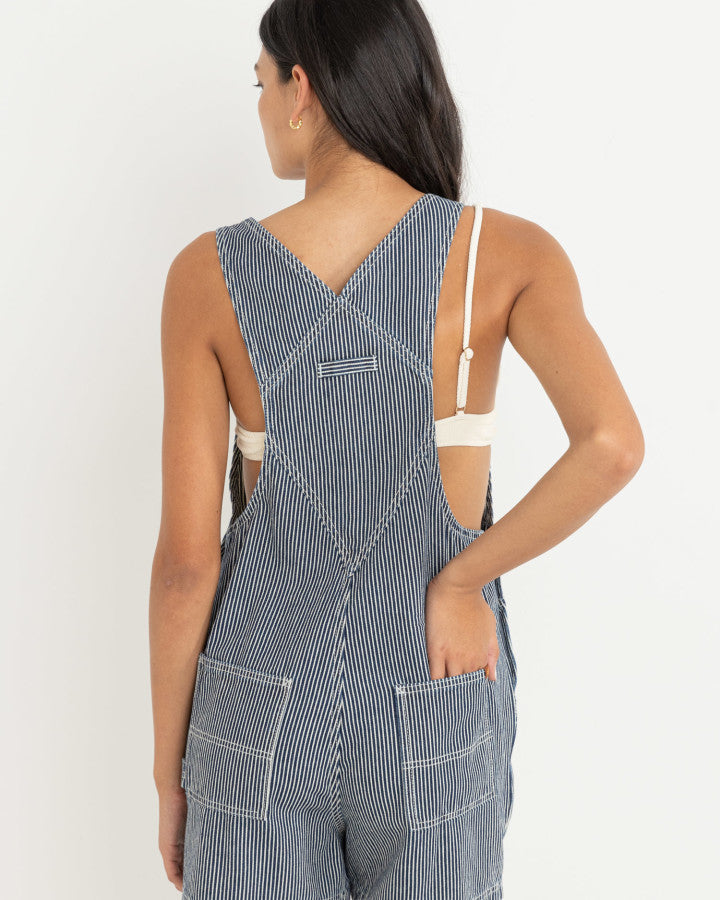 Jardinera Mujer Marseille Short Overall - Indigo Stripe