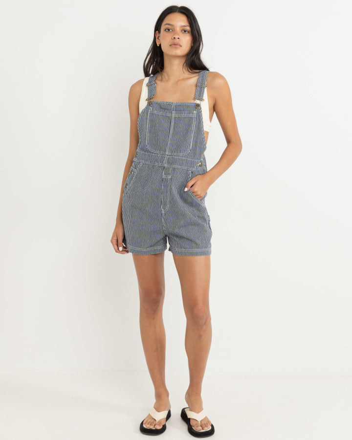 Jardinera Mujer Marseille Short Overall - Indigo Stripe