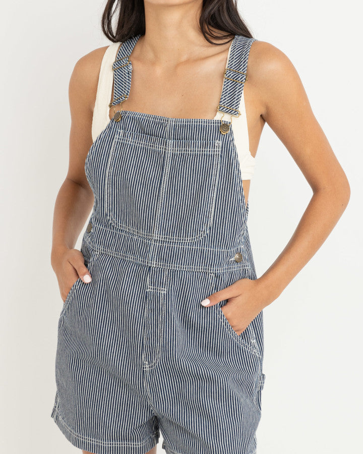 Jardinera Mujer Marseille Short Overall - Indigo Stripe