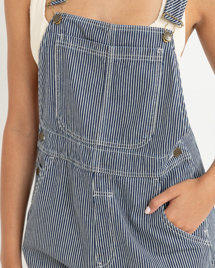Jardinera Mujer Marseille Short Overall - Indigo Stripe