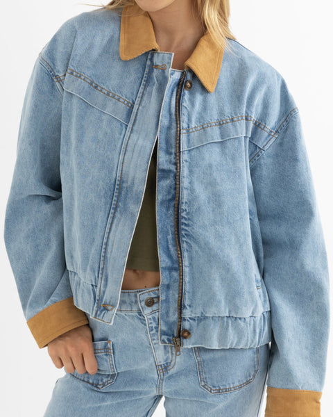 Chaqueta Mujer Mila Insulated Denim Jacket - Denim – Preppy Beach