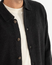 Sweater Hombre Mohair Button Up Knit- Black