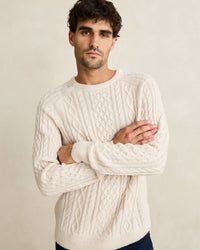 Sweater Hombre Mohair Fishermans - Natural