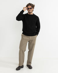Sweater Hombre Mohair Fishermans - Black