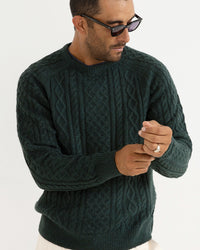 Sweater Hombre Mohair Fishermans - Pine