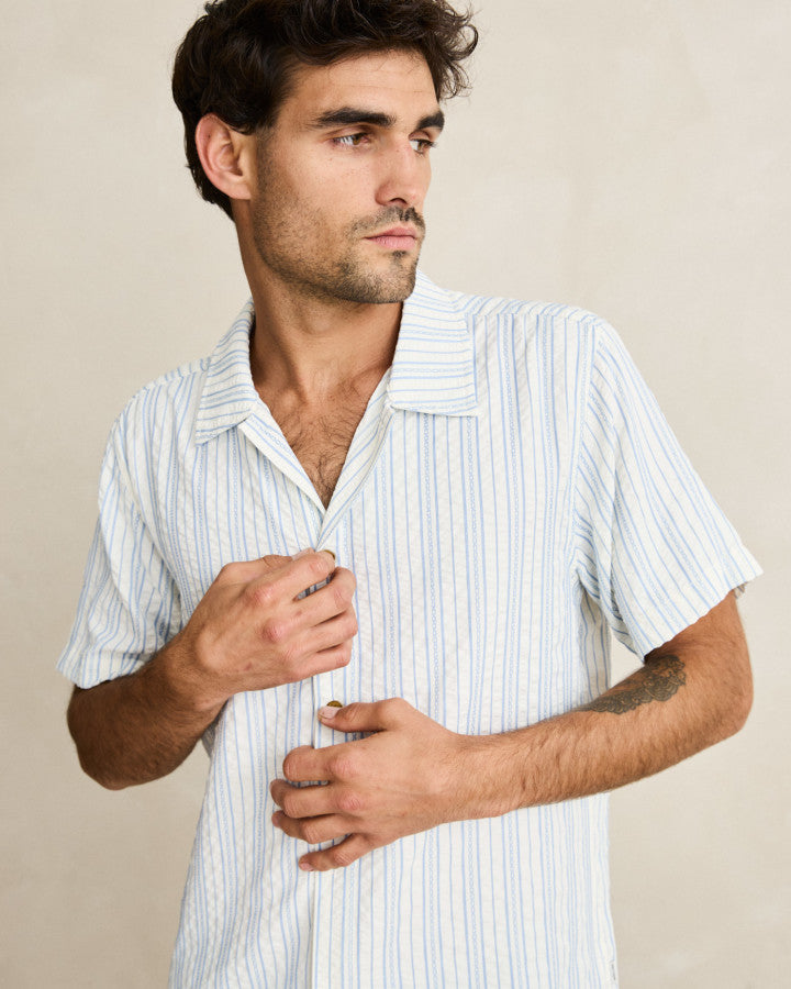 Camisa Hombre Novelty Stripe Shirt - White