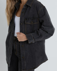Chaqueta Mujer Oversized Denim Jacket - Grey