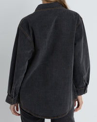 Chaqueta Mujer Oversized Denim Jacket - Grey