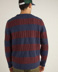 Sweater Hombre Pablo Mohair Stripe Knit- Mahogany