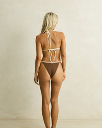 Bikini Bottom Reef Contrast Adjustable Hi Cut - Chocolate