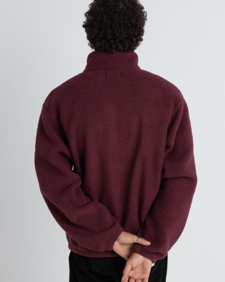 Polar Hombre Sherpa Zip Thru Fleece - Oxblood