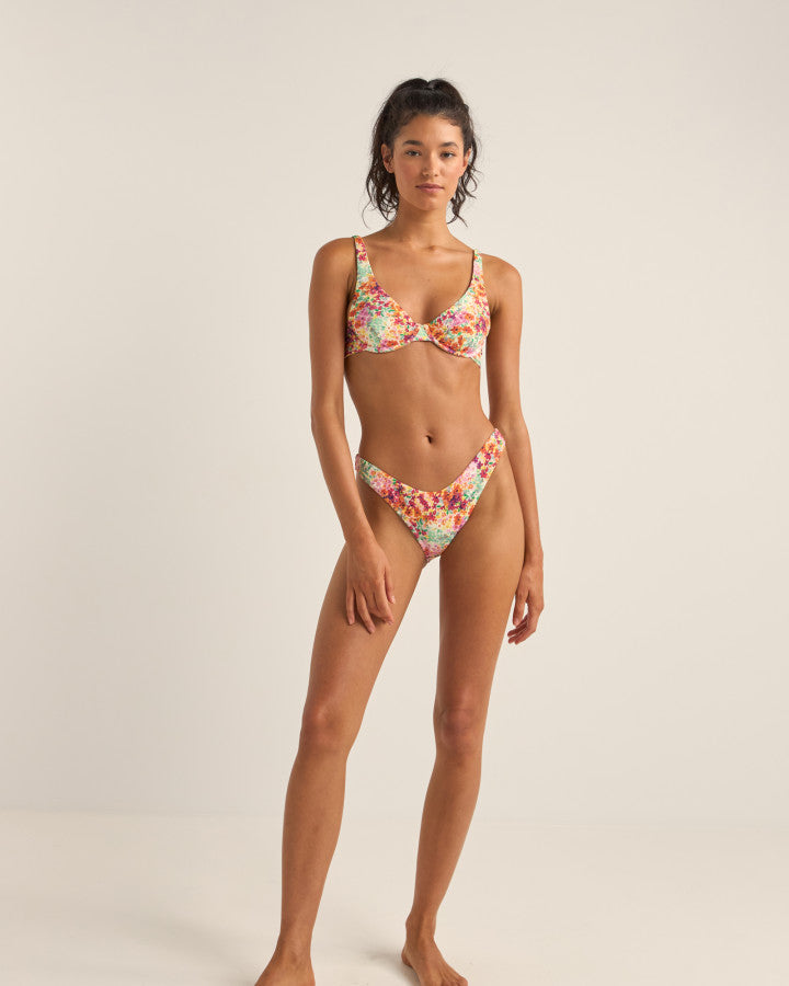 Bikini Bottom Sierra Floral Hi Cut - Orange