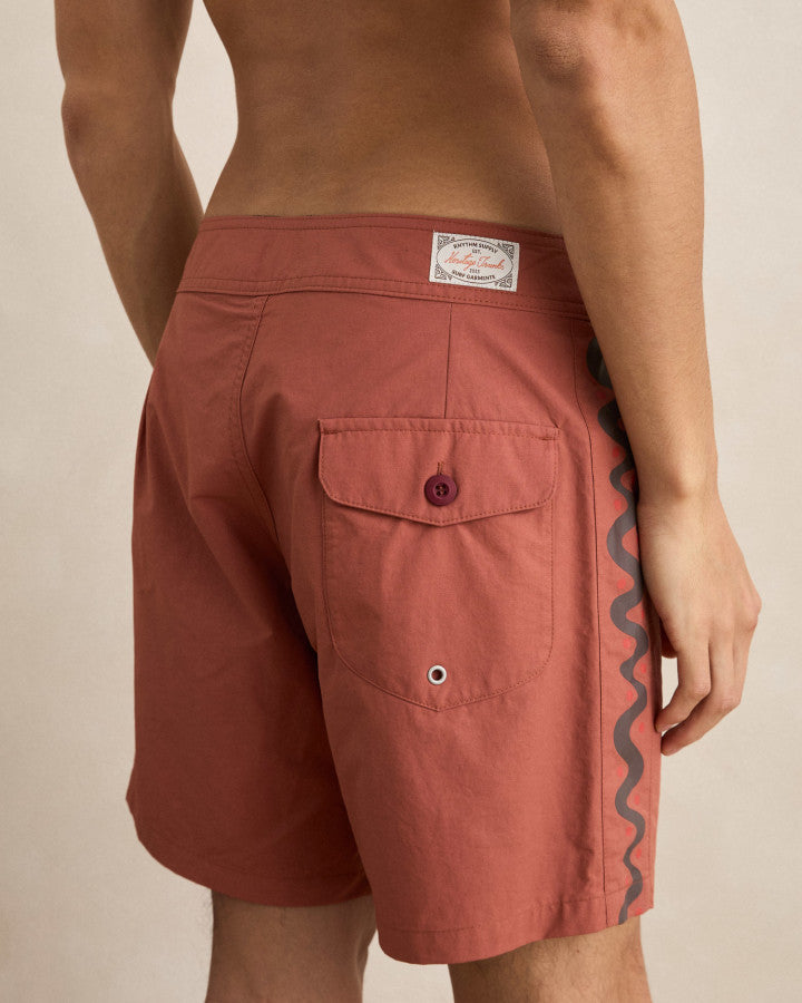 Traje de Baño Hombre Snake Trials Trunk - Terracotta
