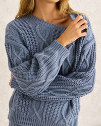 Sweater Mujer Stanley Cable Knit - Slate