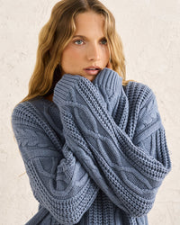 Sweater Mujer Stanley Cable Knit - Slate