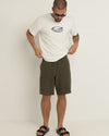 Short Hombre Textured Linen Box Jam - Olive