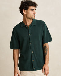 Camisa Hombre Textured Knit Shirt - Forest