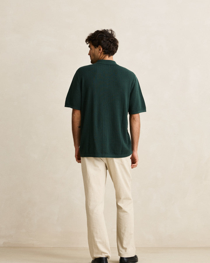 Camisa Hombre Textured Knit Shirt - Forest