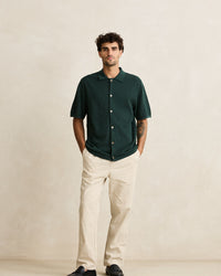 Camisa Hombre Textured Knit Shirt - Forest