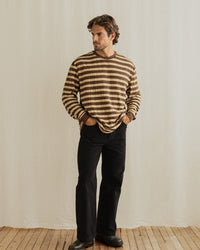 Polera Hombre Textured Stripe LS - Brown