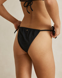 Bikini Bottom Tidewave Gathered Tie Side - Black