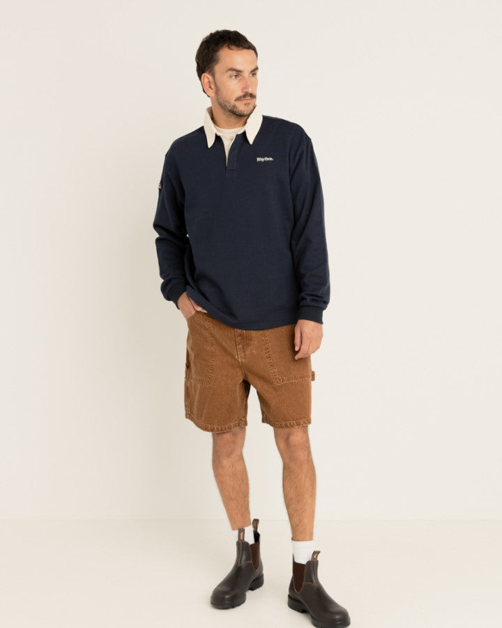 Polera Hombre Manga Vintage Rugby LS Polo - Indigo