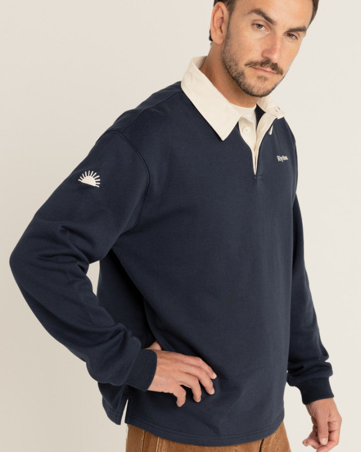 Polera Hombre Manga Vintage Rugby LS Polo - Indigo