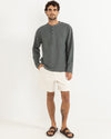 Polera Hombre Manga Larga Vintage Terry - Silver Pine