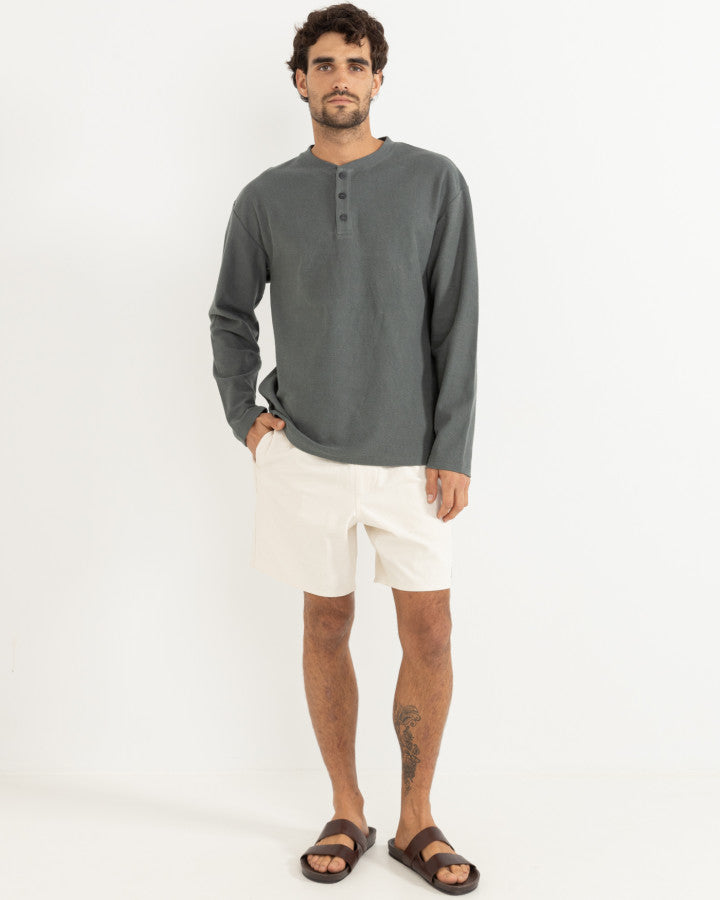 Polera Hombre Manga Larga Vintage Terry - Silver Pine