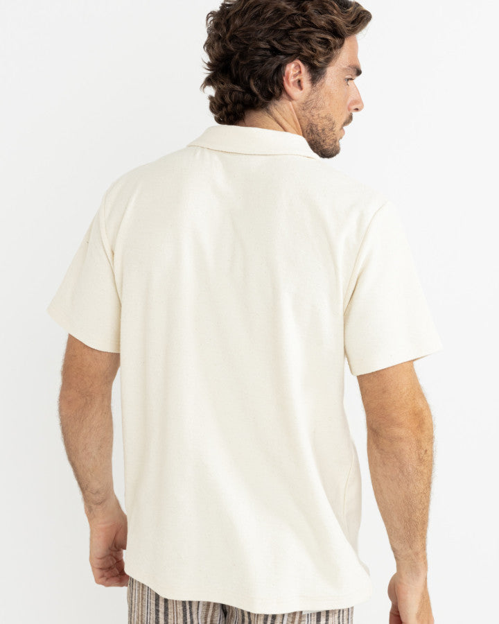 Polera Hombre Vintage Terry Polo - Natural