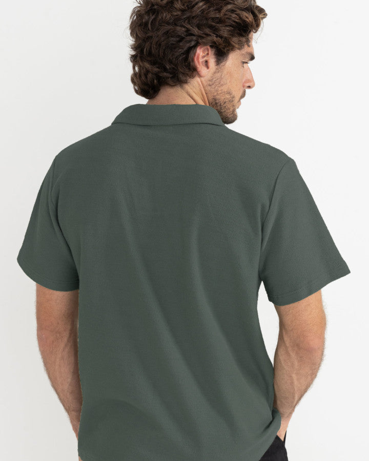 Polera Hombre Vintage Terry Polo - Silver Pine