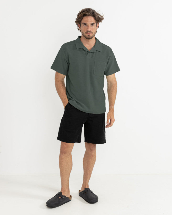 Polera Hombre Vintage Terry Polo - Silver Pine