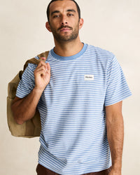 Polera Hombre Vintage Terry Stripe - Blue