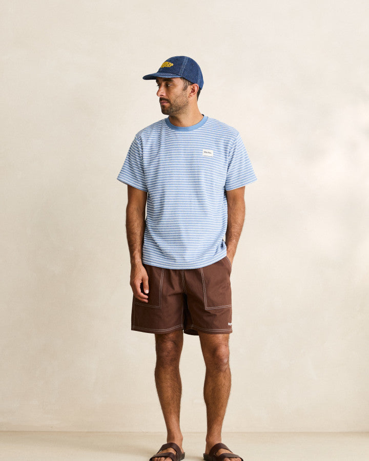 Polera Hombre Vintage Terry Stripe - Blue