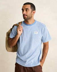 Polera Hombre Vintage Terry Stripe - Blue