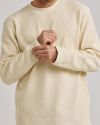 Sweater Hombre Waffle Knit- Natural