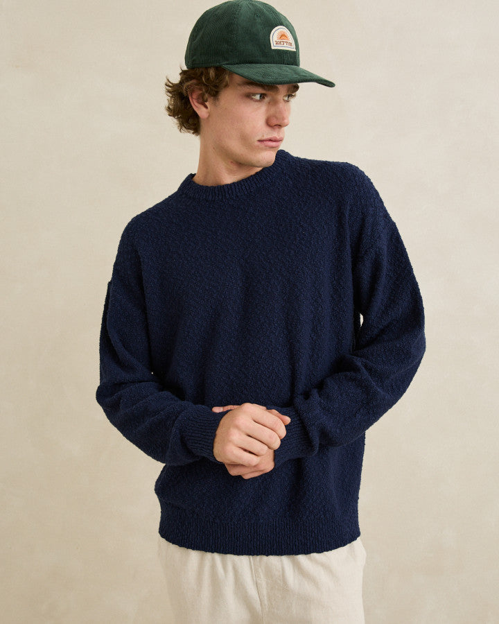 Sweater Hombre Worn Path Knit - Navy