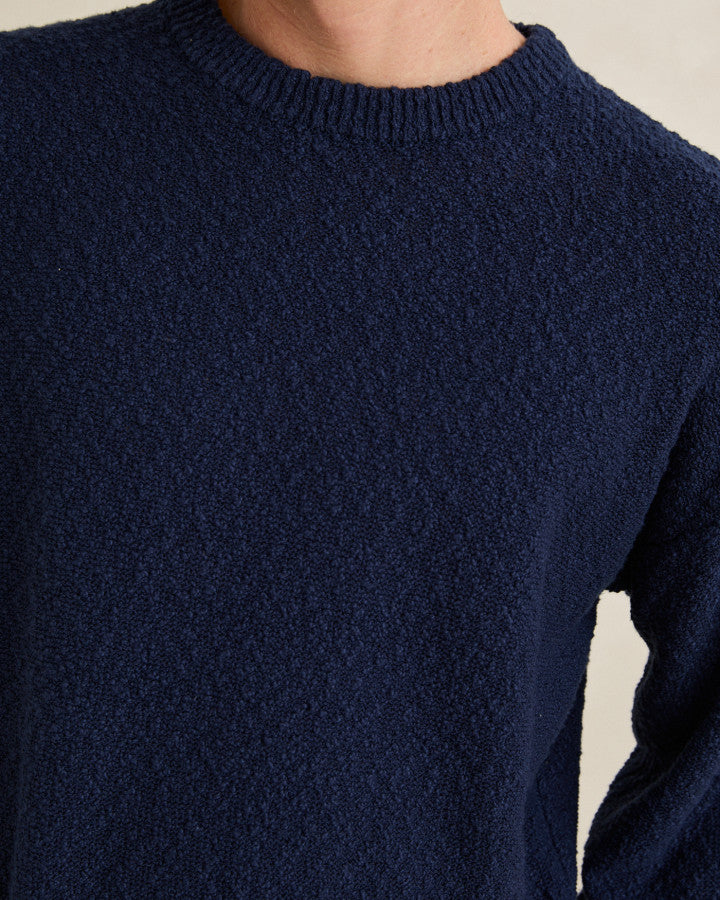 Sweater Hombre Worn Path Knit - Navy