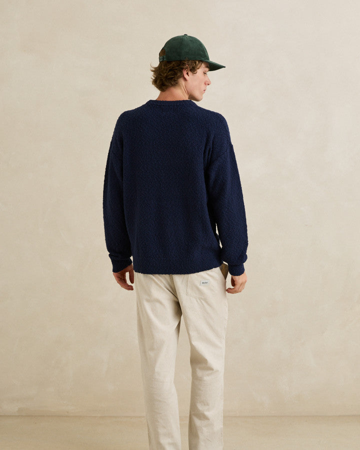 Sweater Hombre Worn Path Knit - Navy