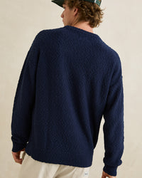 Sweater Hombre Worn Path Knit - Navy