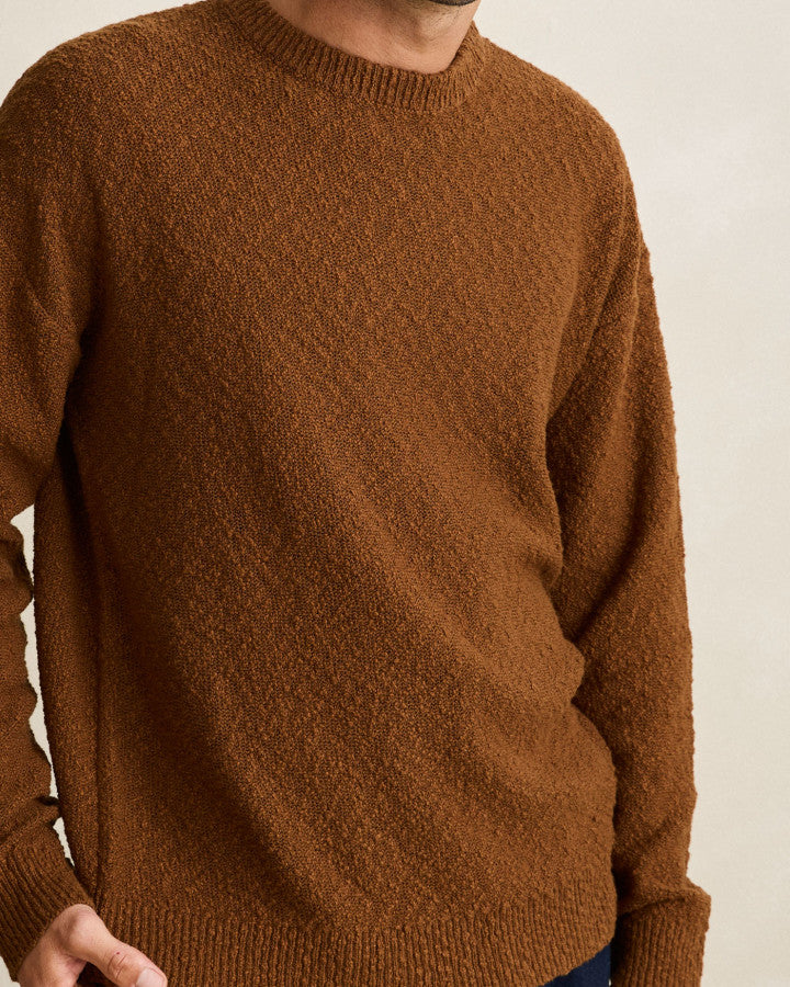 Sweater Hombre Worn Path Knit - Tobacco