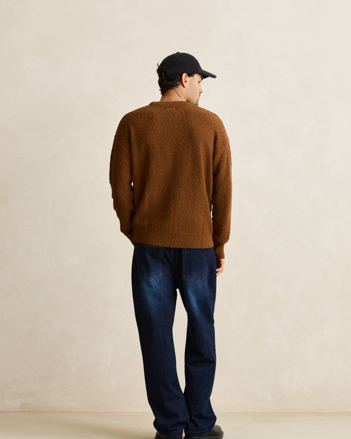 Sweater Hombre Worn Path Knit - Tobacco