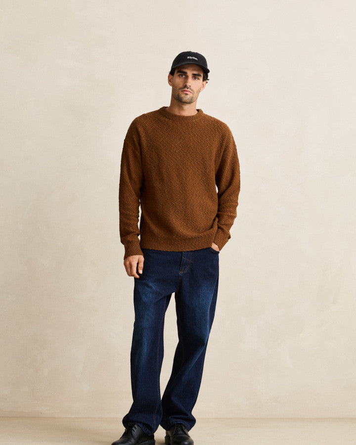 Sweater Hombre Worn Path Knit - Tobacco